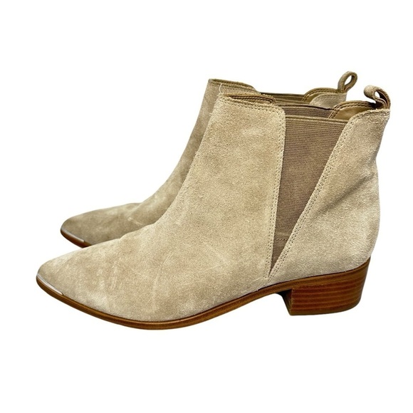 Marc Fisher Beige Yale Pointy‎ Toe Chelsea Suede Leather Women’s Bootie Size 8M - Picture 6 of 14
